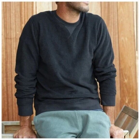 OUTERKNOWN Terrycloth Terry Pullover Sweatshirt Faded Black size Large - Picture 2 of 8